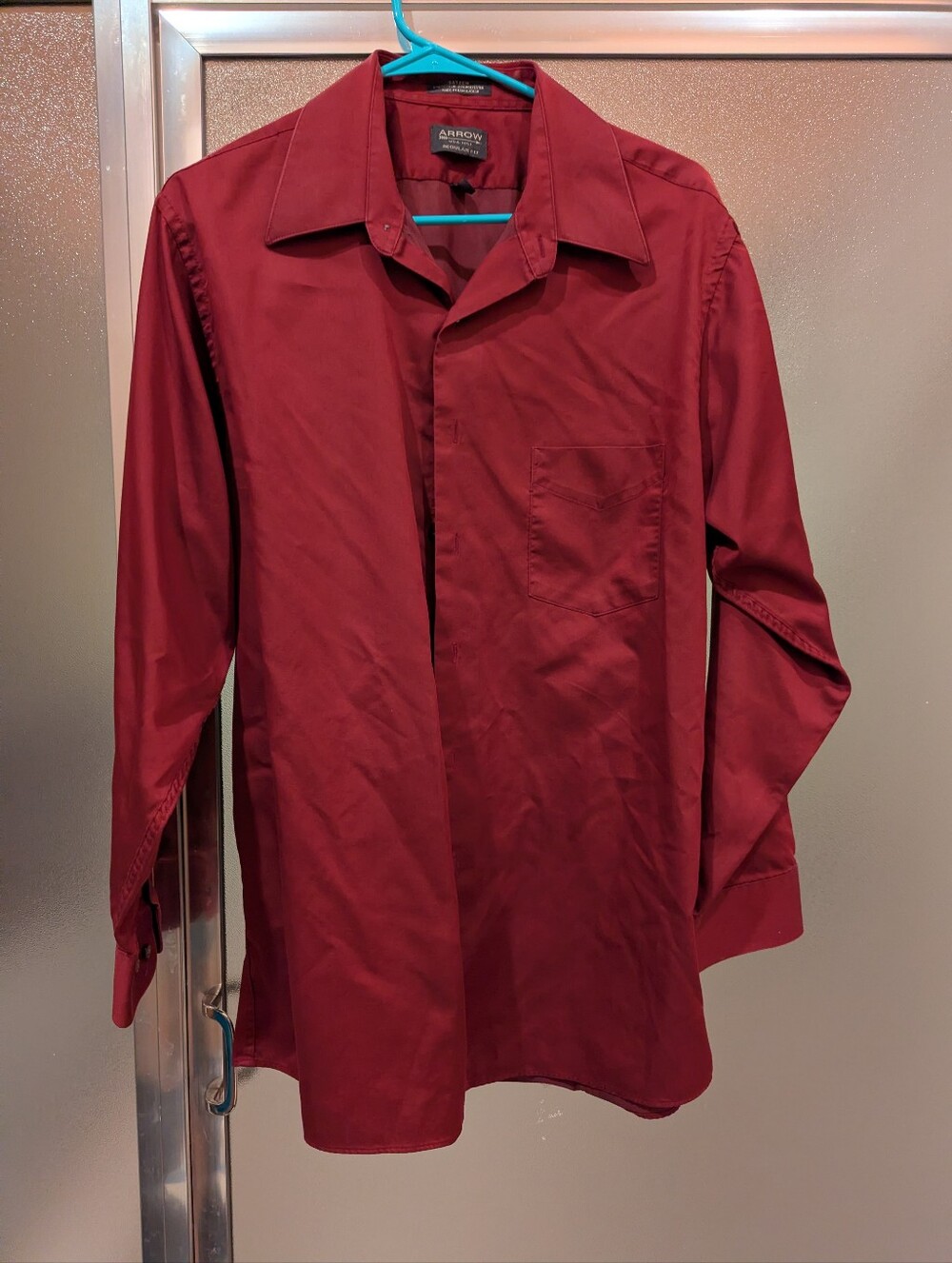 Arrow Men's Long Sleeve Wine Red Dress Shirt